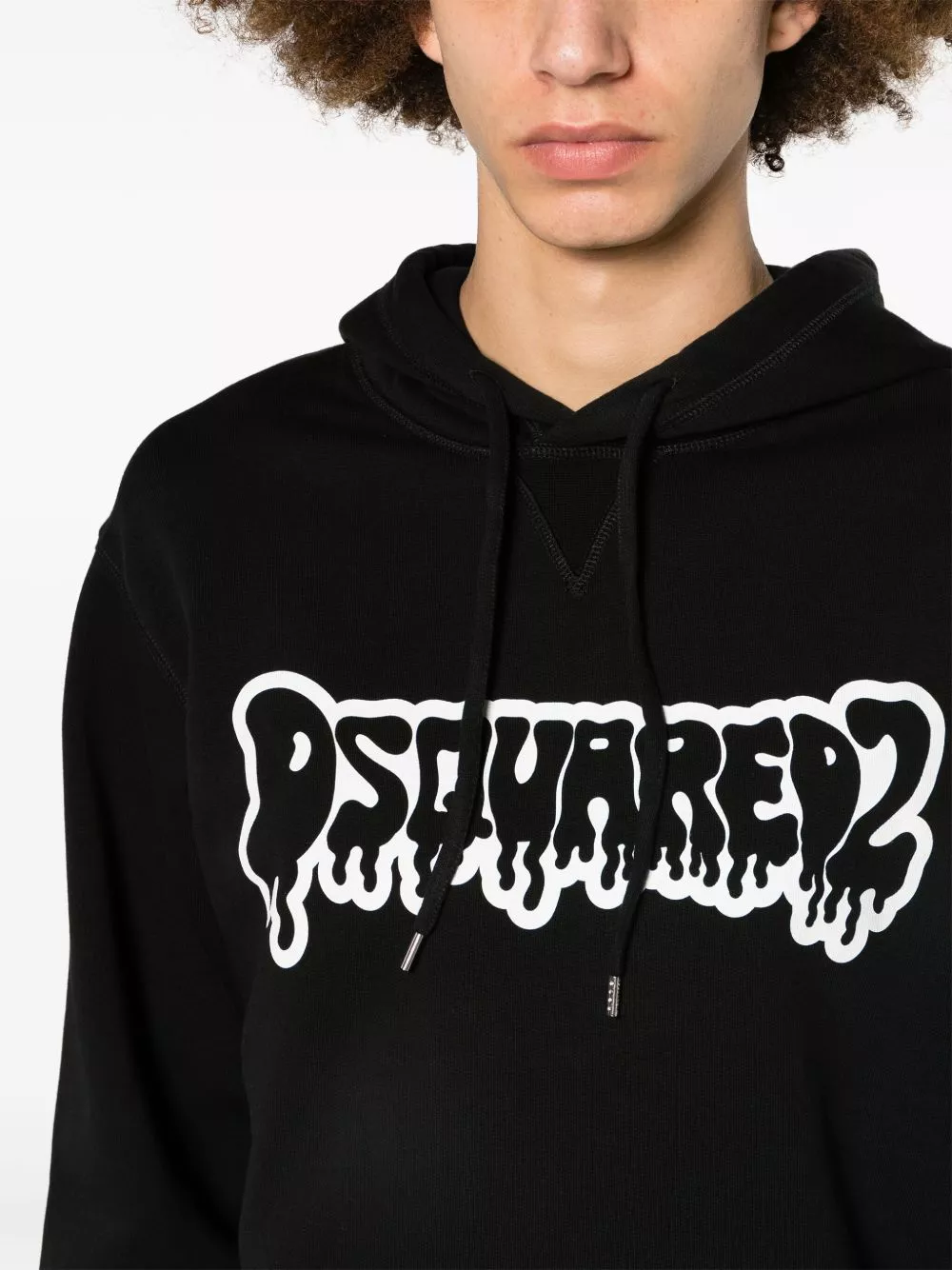 Cheap DSQUARED2 logo-print cotton hoodie Men 0115