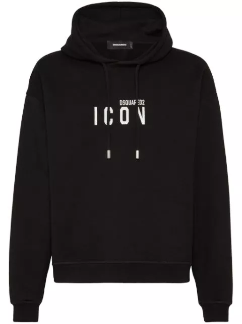 DSQUARED2 Icon-print drawstring hoodie Men 0115