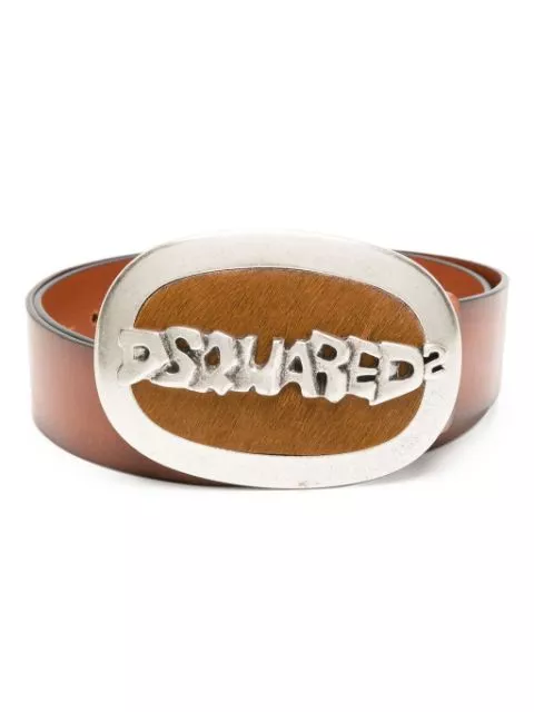 Affordable DSQUARED2 logo-lettering leather belt Men 0204