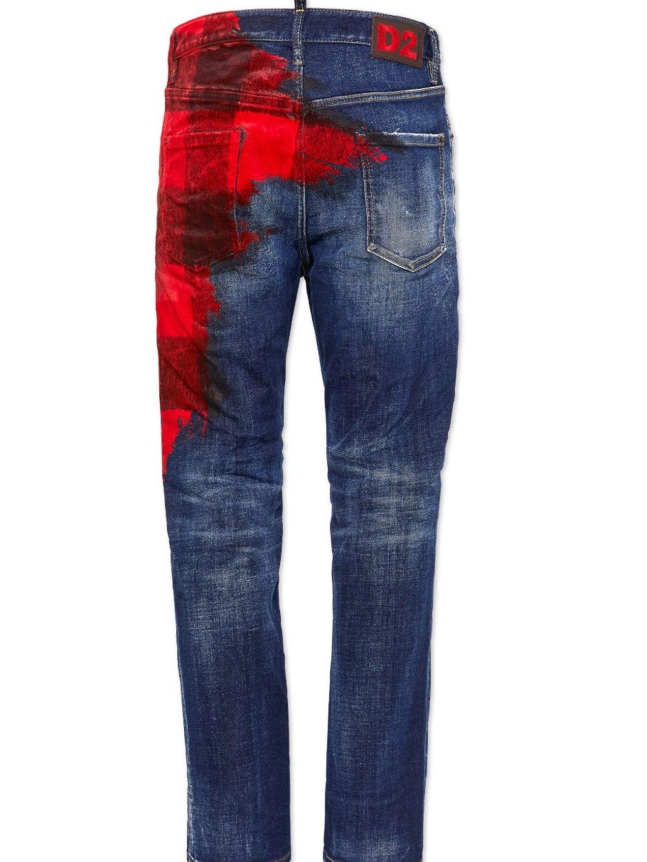 Cheap jeans checked-panel denim Men DSQUARED2 0211