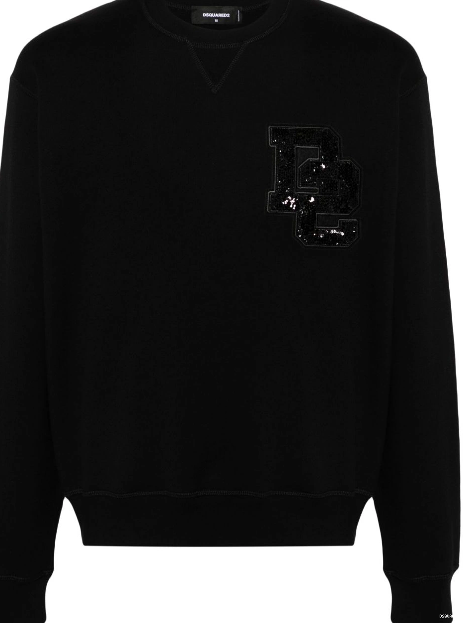 Affordable DSQUARED2 logo-patch Men sweatshirt cotton 0215