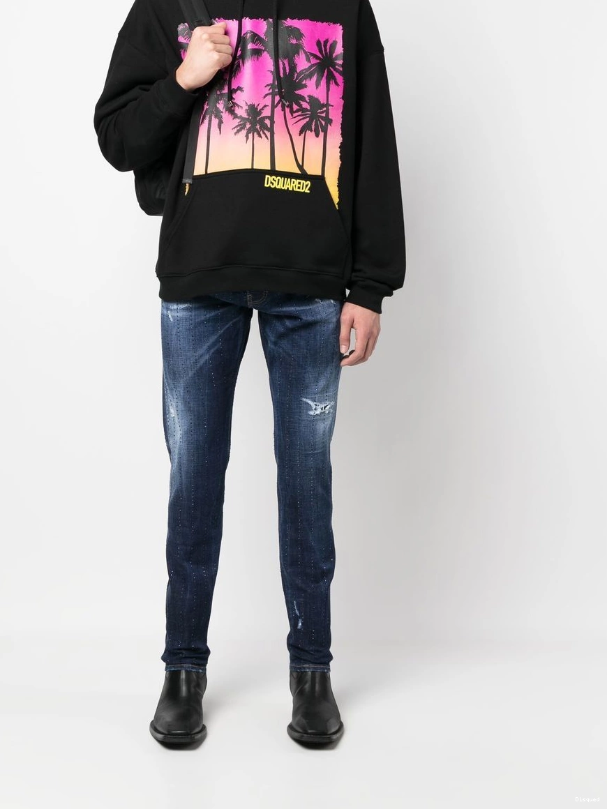 Cheap hoodie Men print palm-tree cotton DSQUARED2 0213