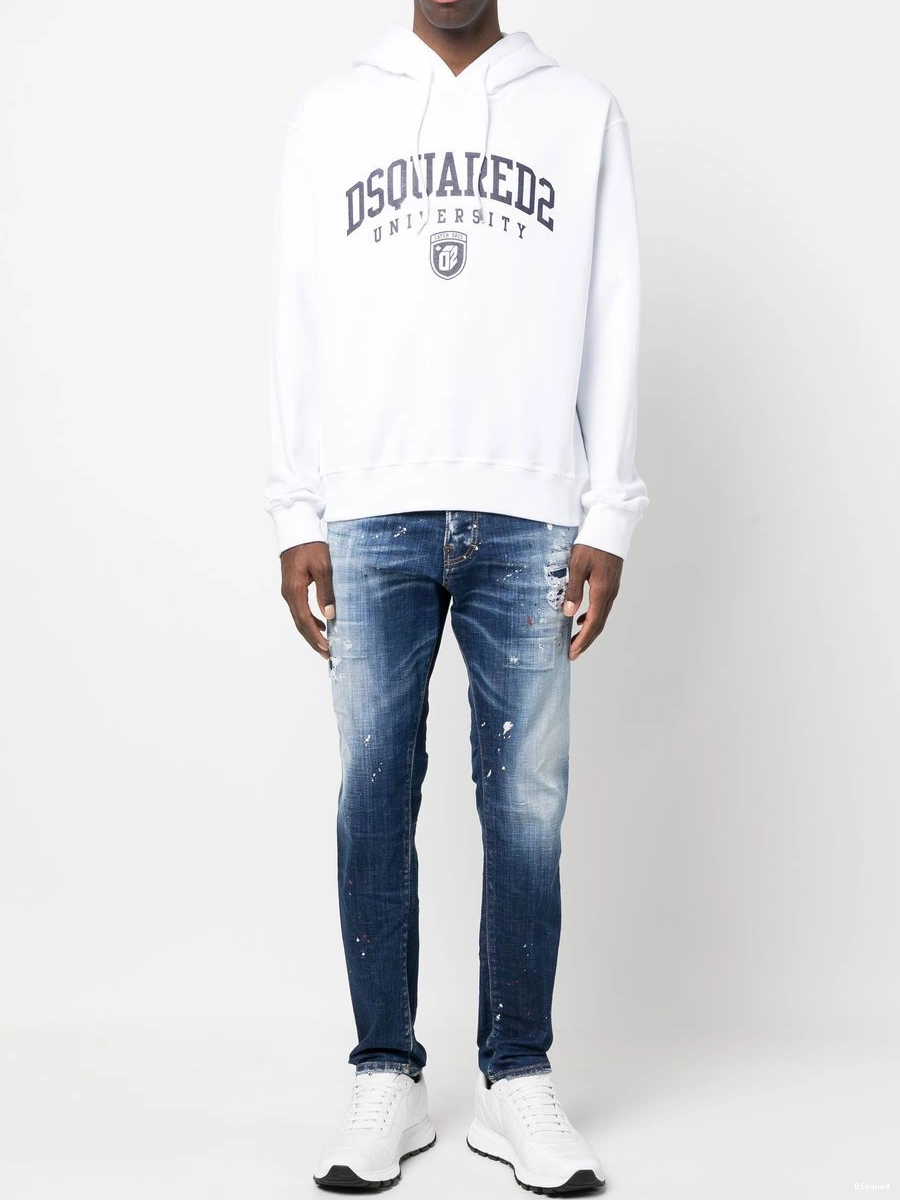 Affordable drawstring University Men DSQUARED2 hoodie print 0217