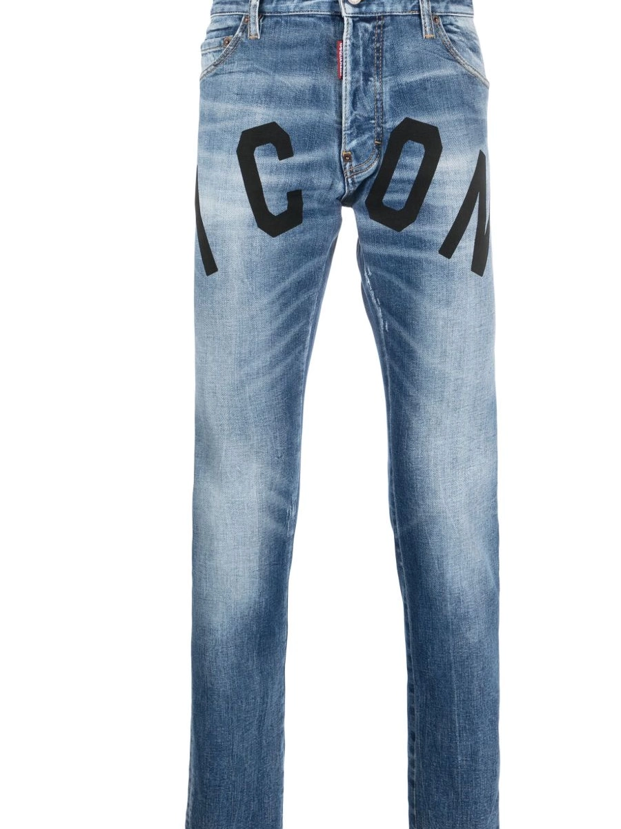 Affordable DSQUARED2 Icon-print jeans slim-cut Men 0220