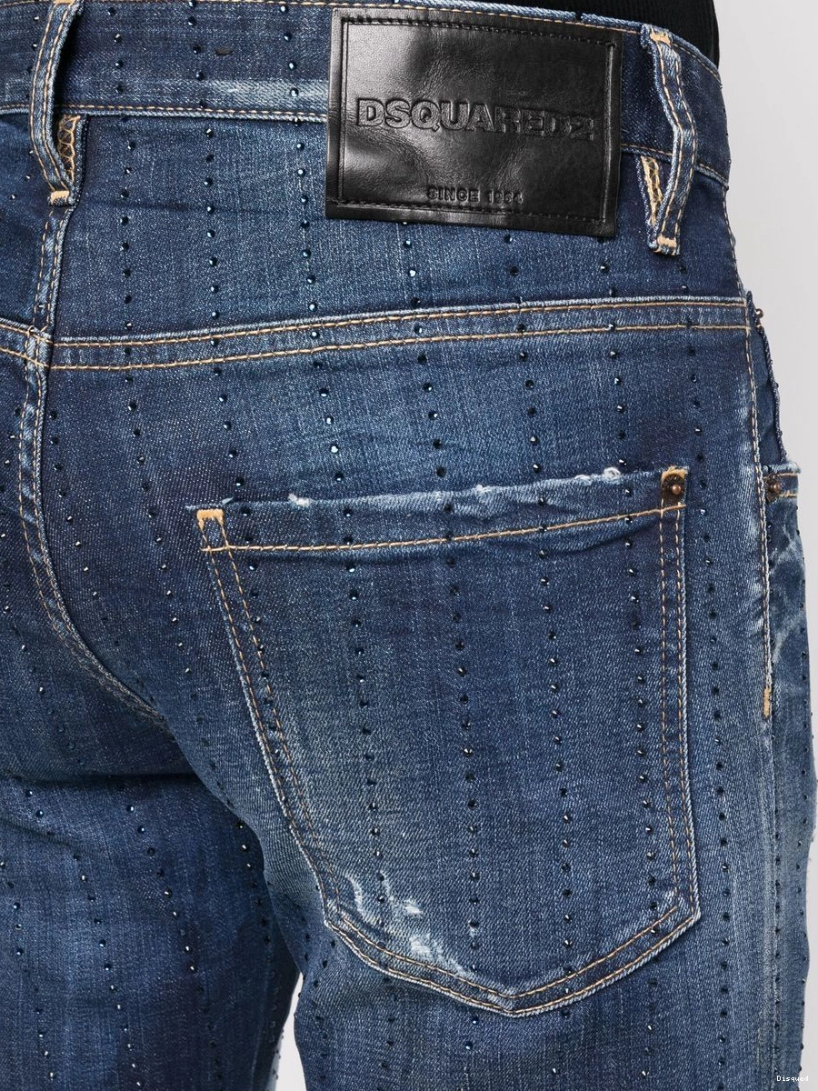 Affordable Men jeans gem-embellished distressed DSQUARED2 0213