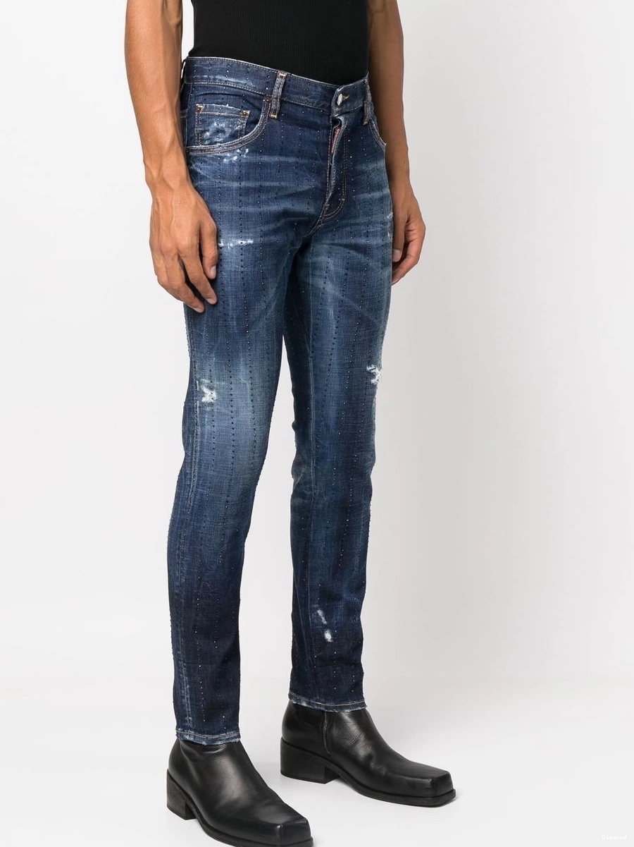 Affordable Men jeans gem-embellished distressed DSQUARED2 0213