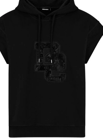 Disqued Men DSQUARED2 cotton sequin-logo hoodie 0215