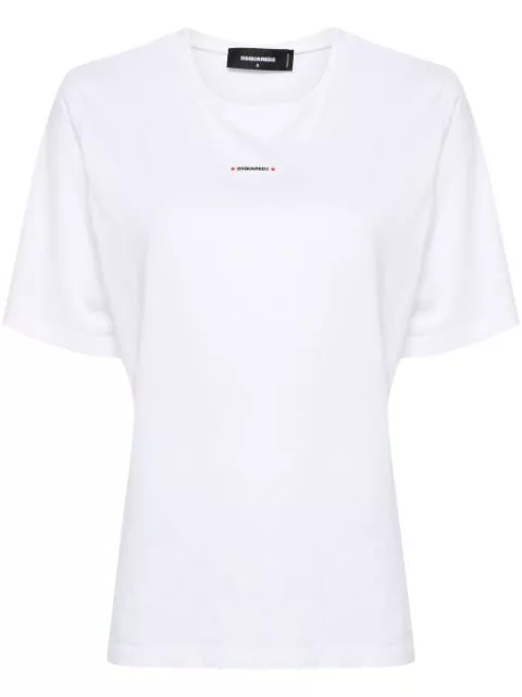 Cheap DSQUARED2 logo-applique cotton T-shirt Women 0201