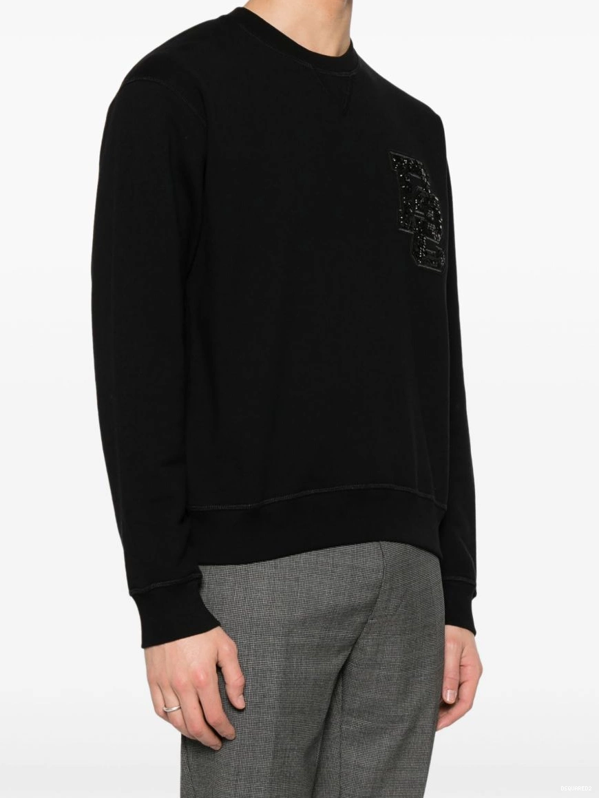 Affordable DSQUARED2 logo-patch Men sweatshirt cotton 0215