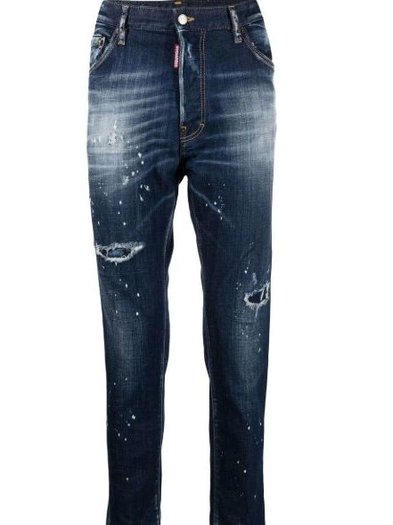 Cheap Men skinny ripped DSQUARED2 jeans paint-splatter 0213