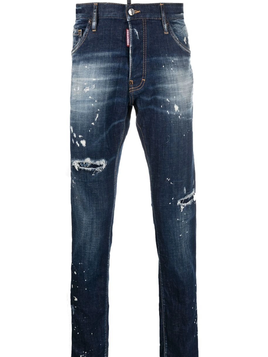 Cheap DSQUARED2 distressed-effect straight-leg jeans Men 0217