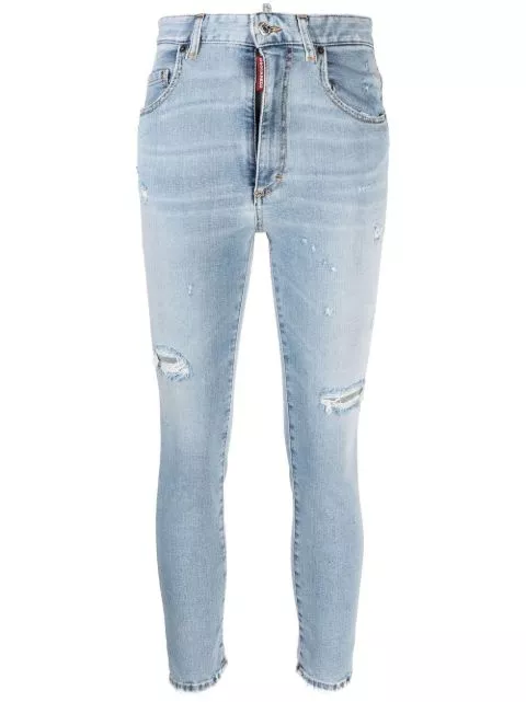 Disqued DSQUARED2 logo-tag distressed skinny jeans Women 0203