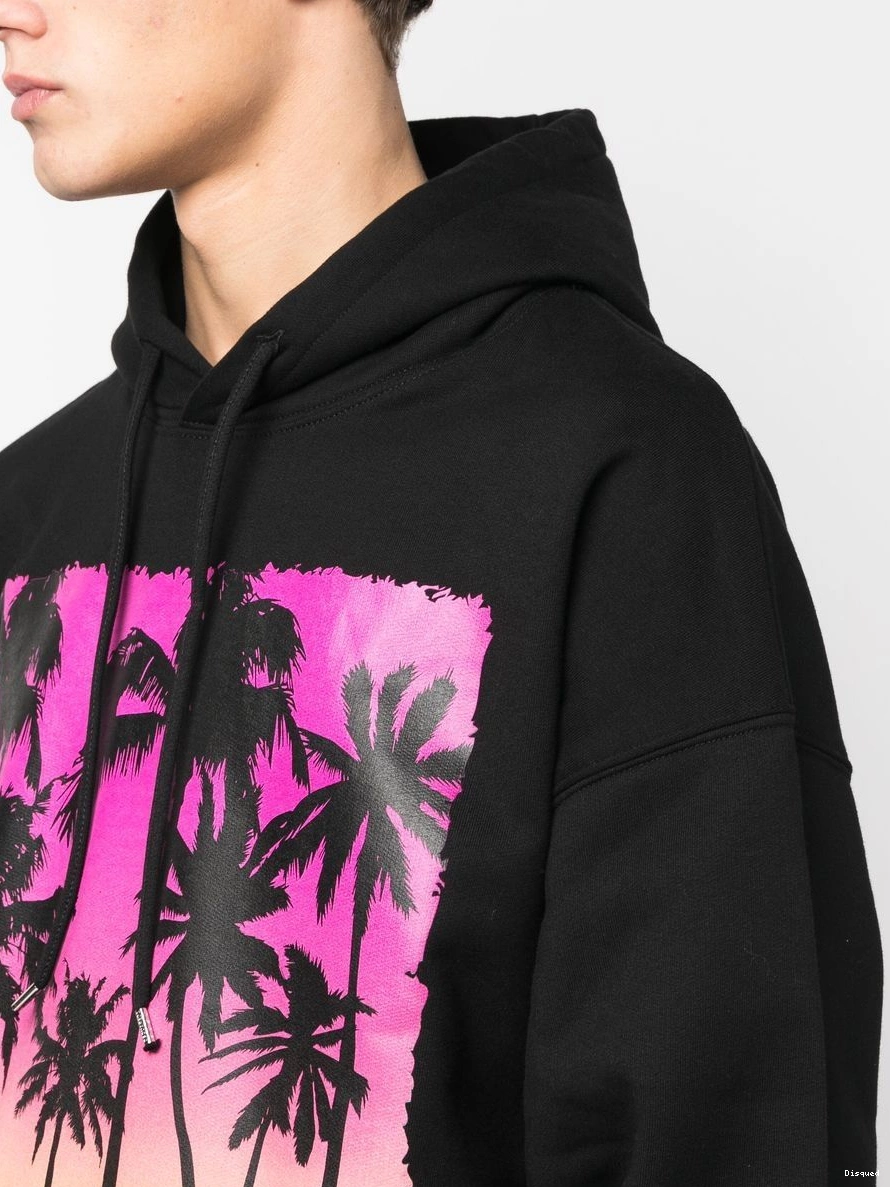 Cheap hoodie Men print palm-tree cotton DSQUARED2 0213