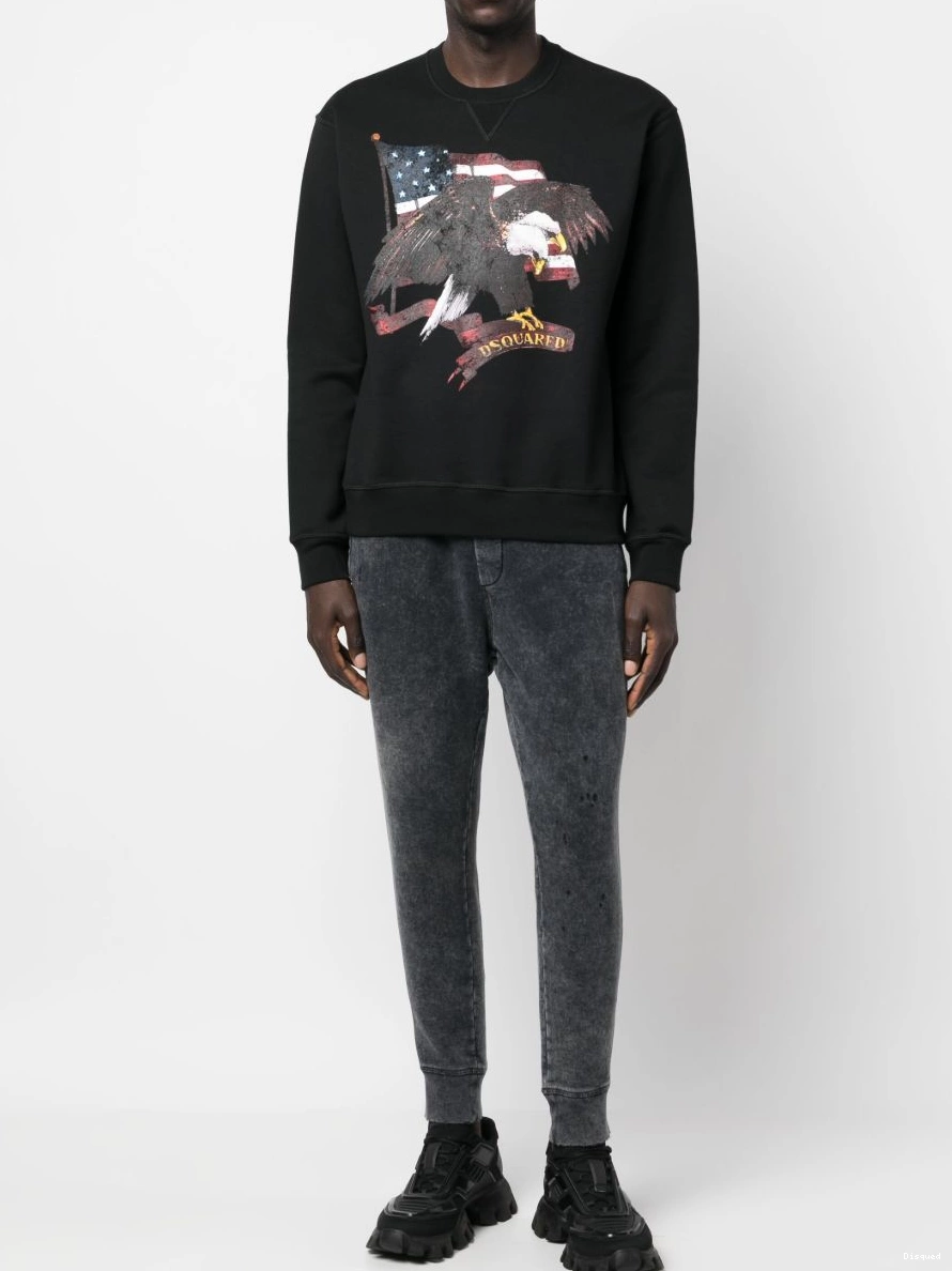 Cheap cotton Men DSQUARED2 graphic-print sweatshirt 0221